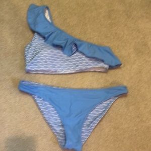 Southern Tide one-shoulder bikini with reversible bottoms